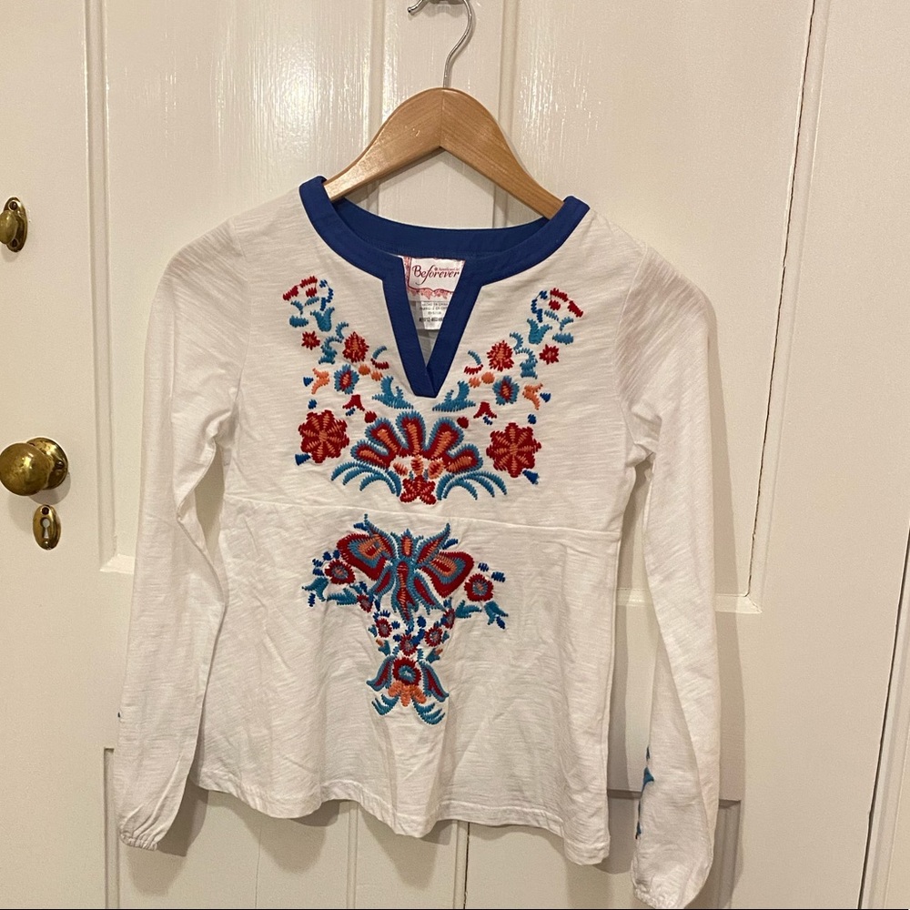 American Girl Beforever 100% cotton NWT Desert Primrose Embroidered Top M(10-12)